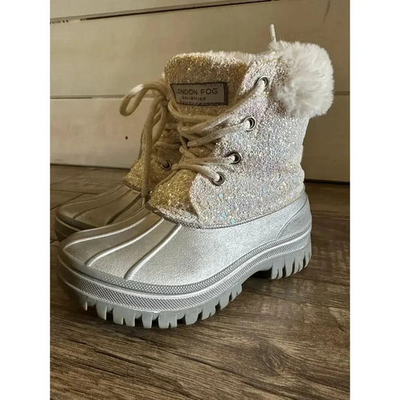 London Fog Collection Faux Fur Glitter Snow Boot Size 11 girls winter - Picture 3 of 10